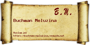 Buchman Meluzina névjegykártya